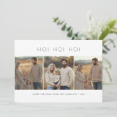 3家族写真キッズホおもしろいホホクリスマスカード シーズンカード (スタンド正面)