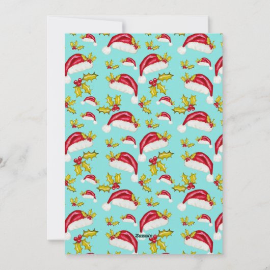 3家族写真コラージュレトロフォントメリークリスマス シーズンカード (裏面)