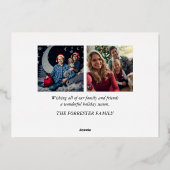 3家族写真水彩ポインセチア花 箔シーズンカード (裏面)