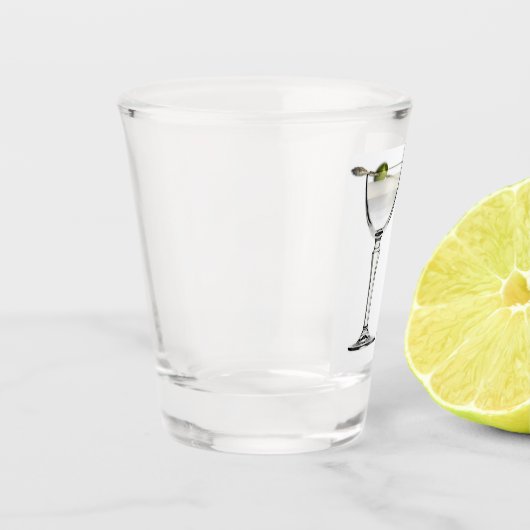 3対1(ウェット)マティーニカクテルレシピアート ショットグラス (左)