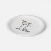 3対1(ウェット)マティーニカクテルレシピアート ペーパープレート (アングル)