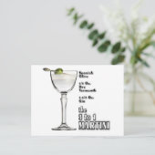 3対1(ウェット)マティーニ コクテール レシピ アート ポストカード (スタンド正面)