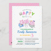 3小さな赤ちゃん豚ハッピーバースデーかわいいタイポグラフィ シーズンカード (正面/裏面)