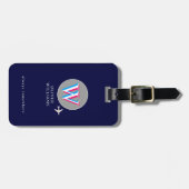 3層イニシャルW （編集可能） Blue Aero ラゲッジタグ (正面横)