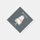 3層エレガントケーキ結婚ベーカリー・モノグラム スタンダードカクテルナプキン (角)