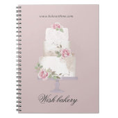 3層エレガントケーキ結婚モノグラムベーカリー ノートブック (正面)