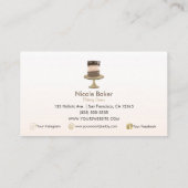 3層ケーキモダンの素朴ベーカリーケーキ 名刺 (裏面)