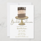 3層ケーキモダンエレガント素朴ブライダルシャワー 招待状 (正面)