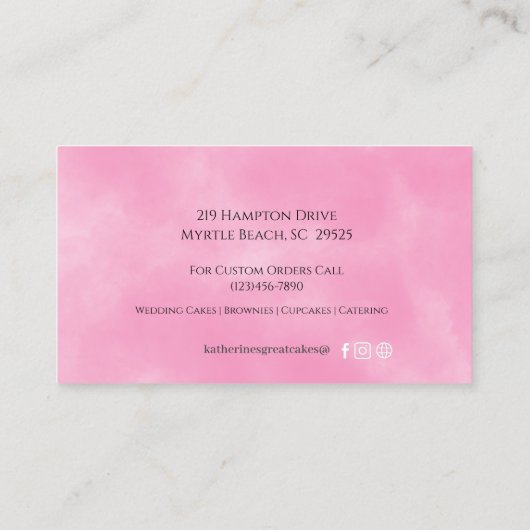 3層ピンクケーキモダンベーカリー事業 名刺 (裏面)