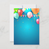 3年の誕生日BOY BLUE WITH PHOTO 招待状 (裏面)