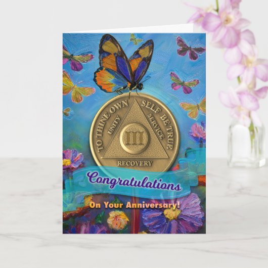 3年オウム記念日コイン蝶の花 カード (蘭)