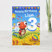 3年カスタム誕生日カードLittle Ladybug range カード (正面)