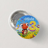 3年カスタム誕生日バッジLittle Ladybug範囲 缶バッジ (正面&裏面)