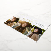 3年写真スタイリッシュ卒業シンプル 箔招待状 (回転した状態)