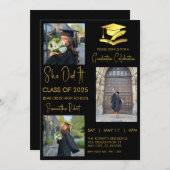 3年写真卒業モダン 招待状 (正面/裏面)