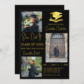 3年写真卒業モダン 招待状 (正面/裏面)