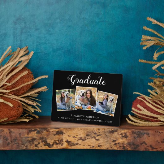 3年写真名学校卒業 フォトプラーク (側面)