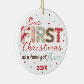 3年初めてのクリスマスベビー初の私たちの家族 セラミックオーナメント (右)