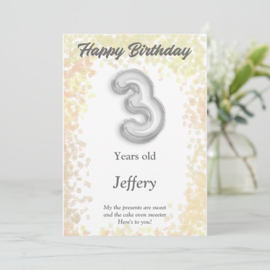 3年前のハッピーバースデーカード (スタンド正面)
