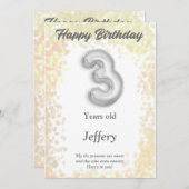 3年前のハッピーバースデーカード (正面/裏面)