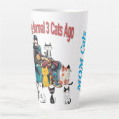 3年前は普通の猫だったおもしろい- Cat Mug カフェラテマグ (正面)