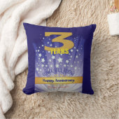 3年名前をカスタムする12ステップ記念はっきりした番号 クッション (ブランケット)