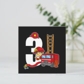 3年消防士の日火トラックの3回目の誕生日 招待状 (スタンド正面)