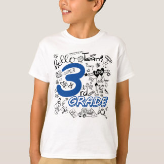 3年生おもしろい新学期の子供と先生 Tシャツ