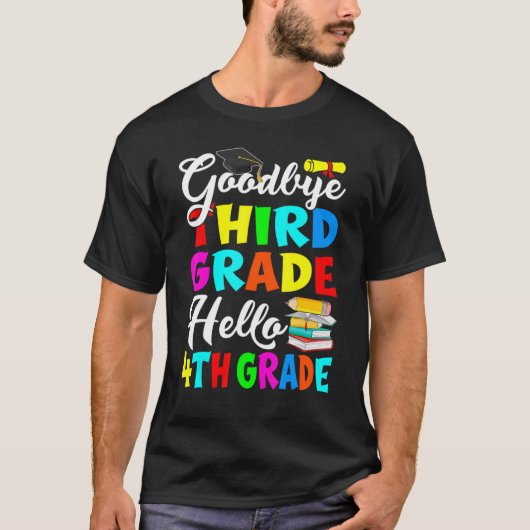 3年生さようなら 4年生こんにちは 学校に戻る Tシャツ (正面)