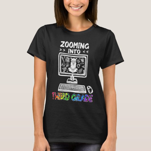 3年生になるよ バックトゥスクール 2020 かわいいラマ Tシャツ (正面)