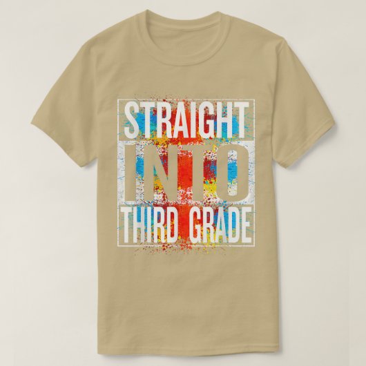 3年生にストレートの新学期Tシャツ Tシャツ (デザイン正面)