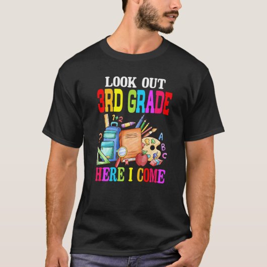 3年生に注意!小学校初めての登校日 Tシャツ (正面)