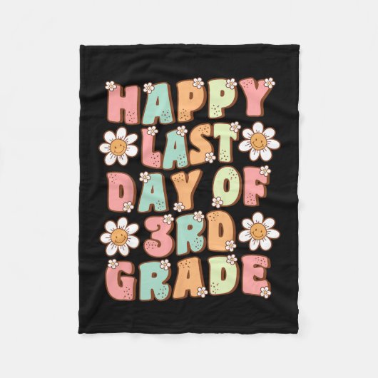 3年生のかわいいグルービー3年生のテアックの最終日 フリースブランケット (正面)