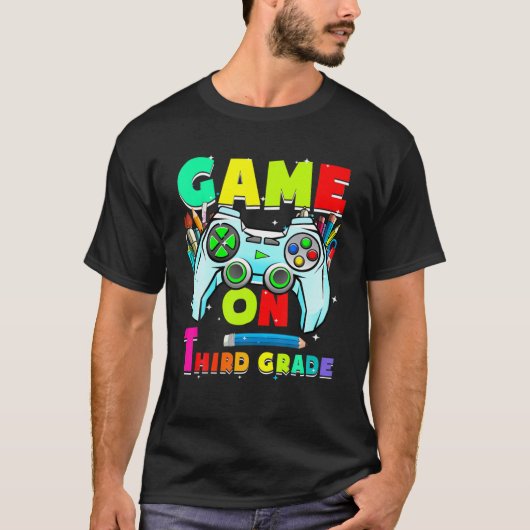 3年生のゲームコントローラのゲーマー誕生日少年 Tシャツ (正面)