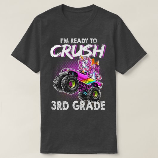 3年生のピンクユニコーンをシュオに押し戻す準備完了 Tシャツ (デザイン正面)