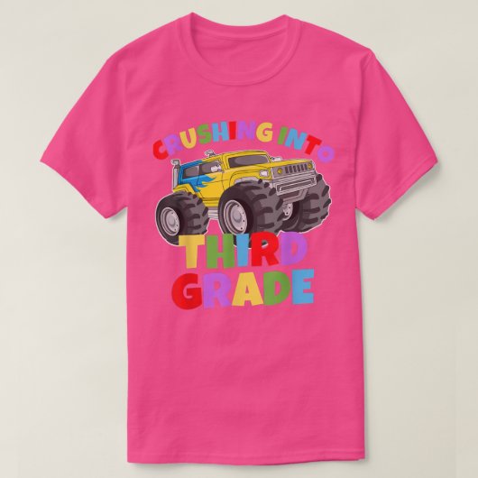 3年生のモンスタートラックに戻ってScに粉砕 Tシャツ (デザイン正面)