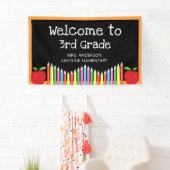 3年生のリンゴ色鉛筆へようこそ 横断幕 (インサイチュ)