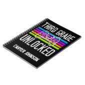 3年生のロック解除新学期 パーソナライズされた ノートブック (左側)