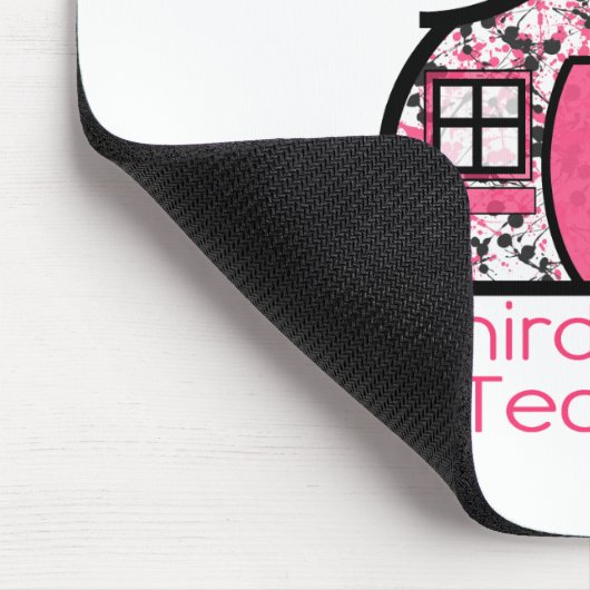 3年生の先生のペンキの（ばちゃばちゃ）跳ねるの校舎 マウスパッド (コーナー)