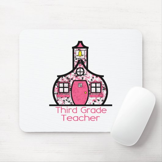 3年生の先生のペンキの(ばちゃばちゃ)跳ねるの校舎 マウスパッド (マウス)