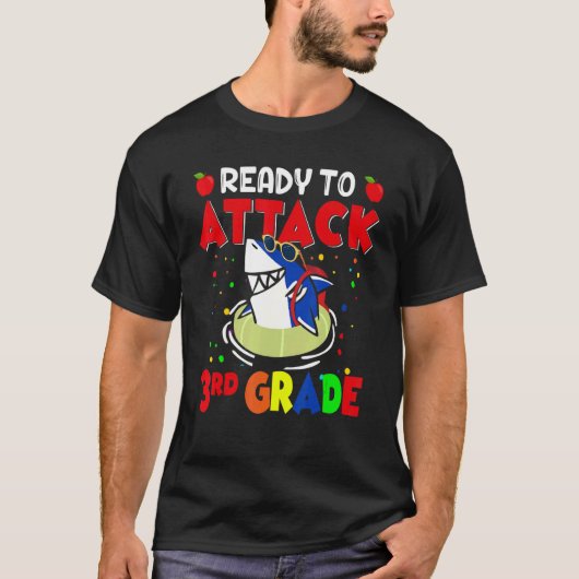 3年生の先生・キッズを攻撃する準備ができている Tシャツ (正面)