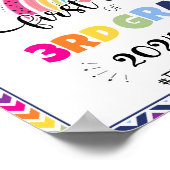 3年生の写真立て柱の看板の最初の日 ポスター (角)