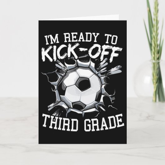 3年生の初日の学校生活をスタートする準備ができた カード (正面)