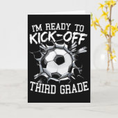 3年生の初日の学校生活をスタートする準備ができた カード (黄色い花)