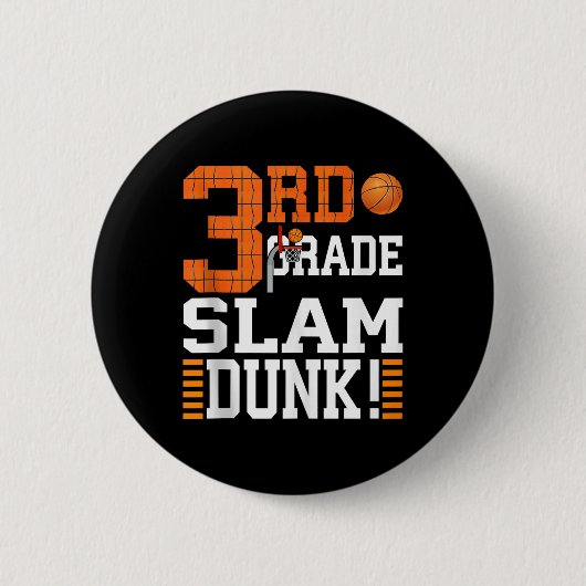 3年生の子供たち最初の日スラムDunk Baske 缶バッジ (正面)