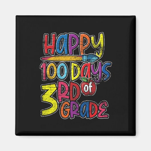 3年生の子供ギフト100日の学校 マグネット (正面)