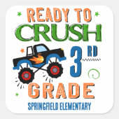 3年生の学校を潰す準備ができている スクエアシール (正面)