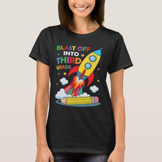 3年生の学校生活が始まる! はじめての学校の日 Tシャツ (正面)
