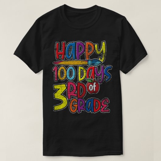 3年生の学生ギフト100学校の日 Tシャツ (デザイン正面)