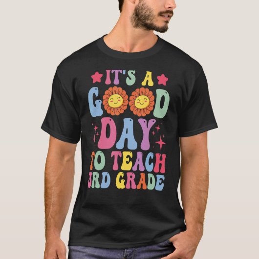 3年生の教えレトロGroovyはいい日だ Tシャツ (正面)